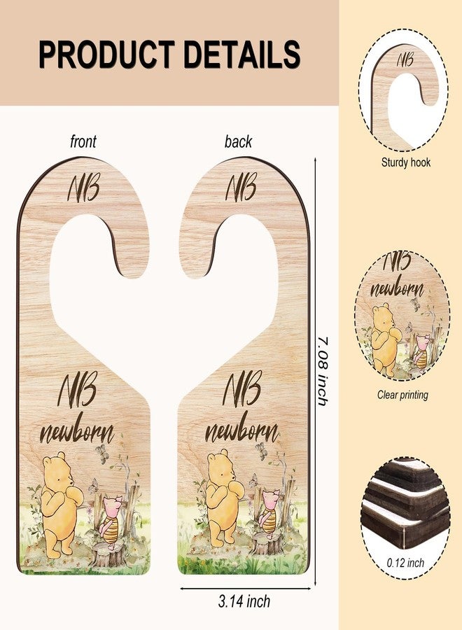 Hatzelou 8PCS Classic Winnie Baby Closet Dividers for Newborn, the Pooh Baby Nursery Decor Wooden Hanger, Winnie Clothes Dividers for Closet, Double-Sided Printing - Image 2